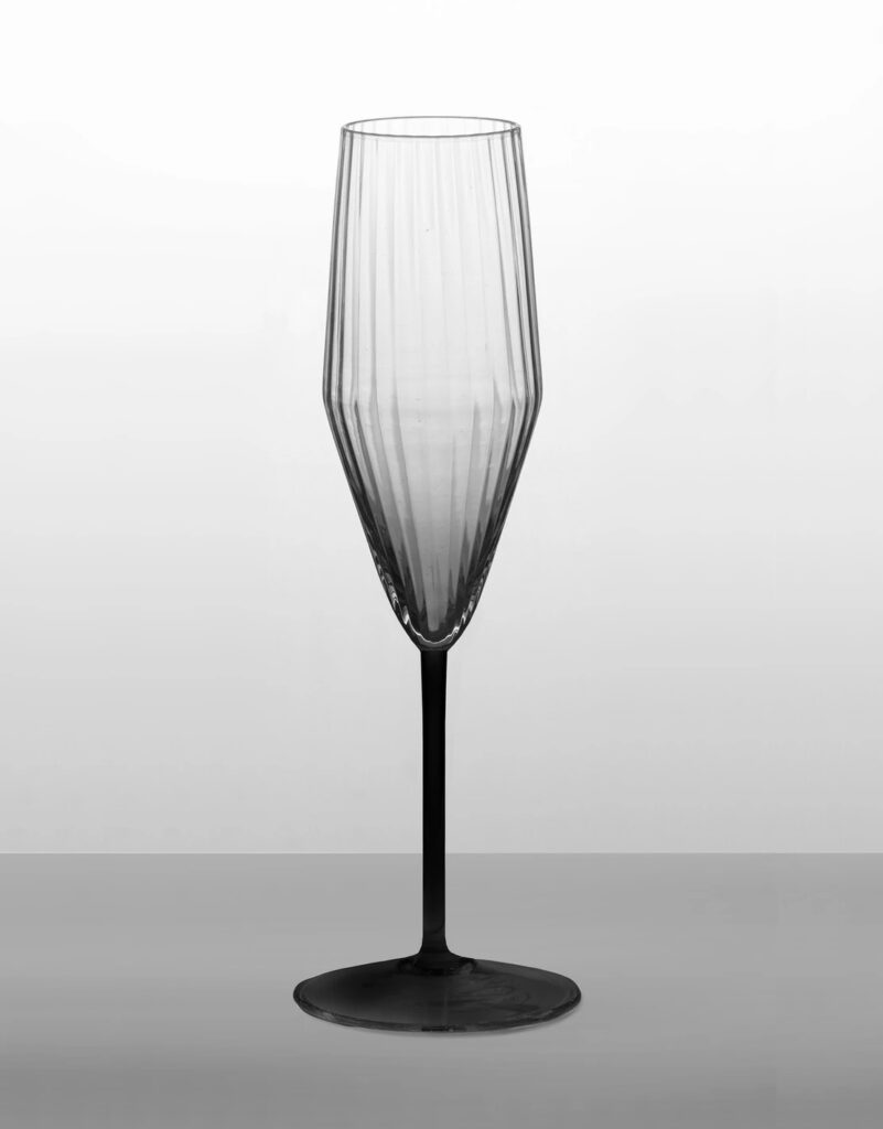 Sklenice Kuběna Champagne, 200ml, černá noha