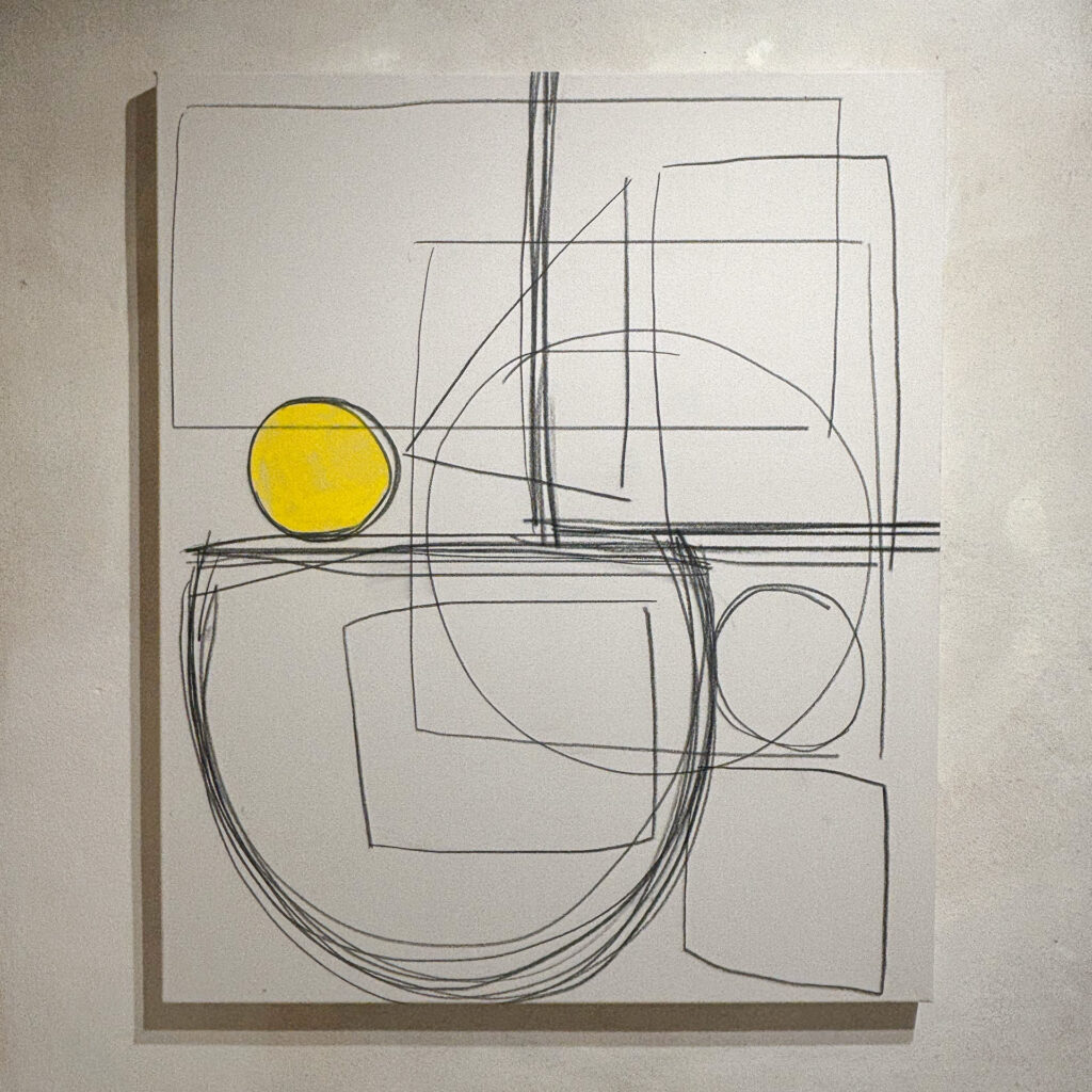 David Krňanský - Obraz grafit na plátně a suchý pastel 120x100