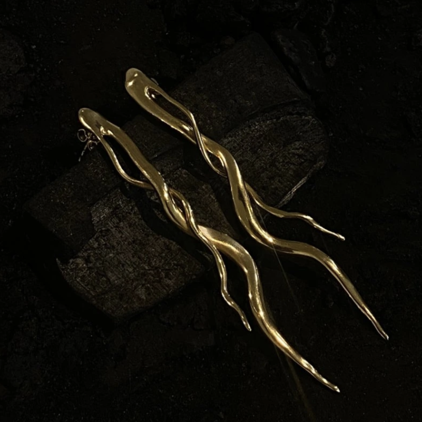 Magdalena Šťastníková - Náušnice Tender Tendrils 2 pozlacené