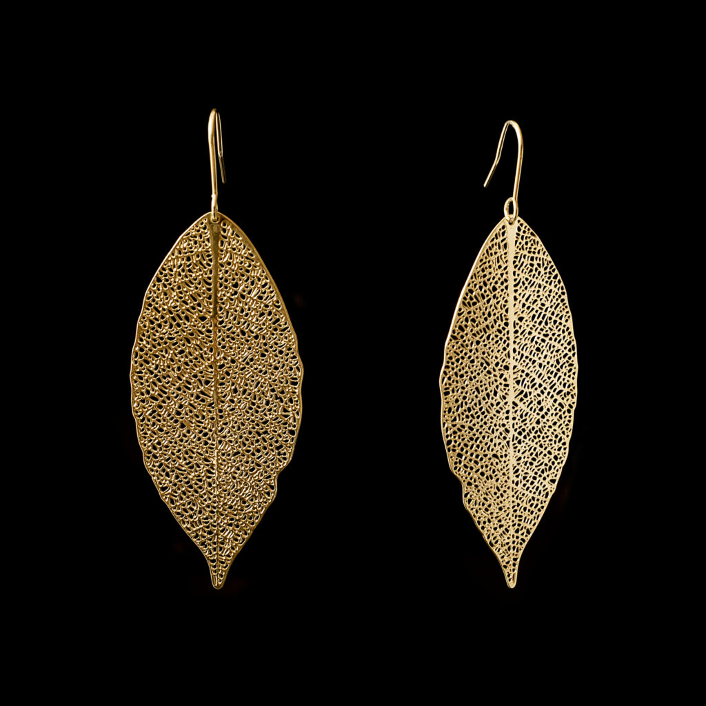 Michaela Gorcová - Náušnice Bobkový list pozlacené