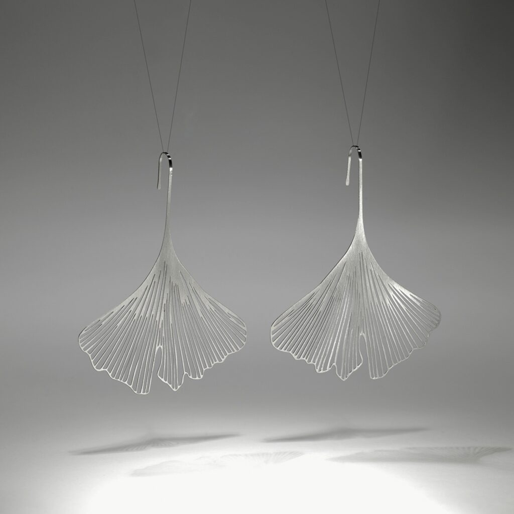 Michaela Gorcová - Náušnice Ginkgo nerez