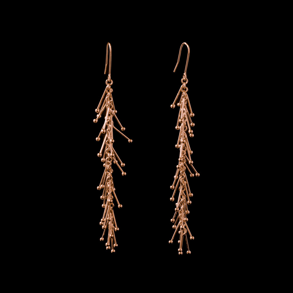 Gorcová - Náušnice Rosa pozlacené