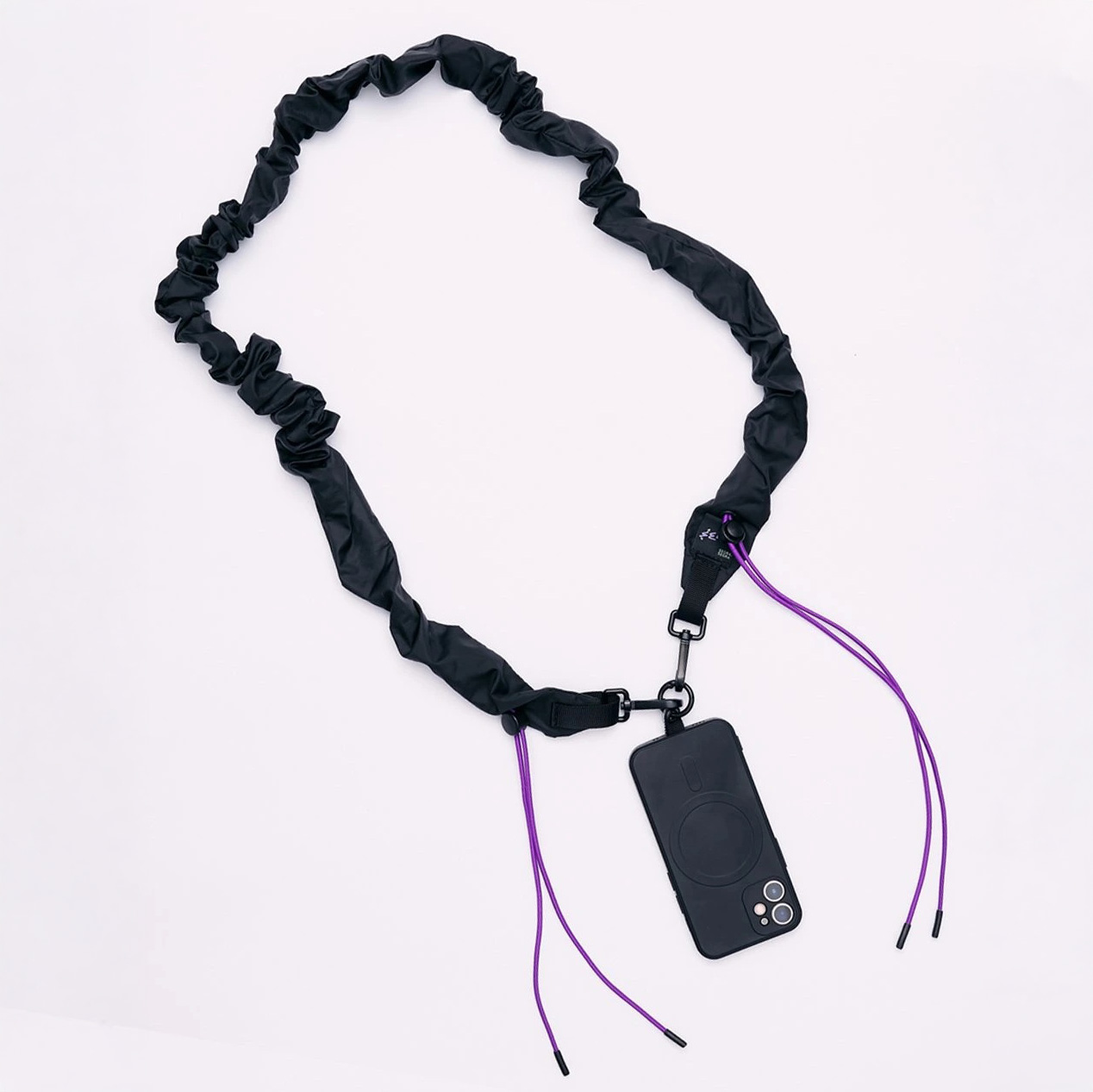 SEGRASEGRA -Scrunchie popruh na mobil - černý/fialový