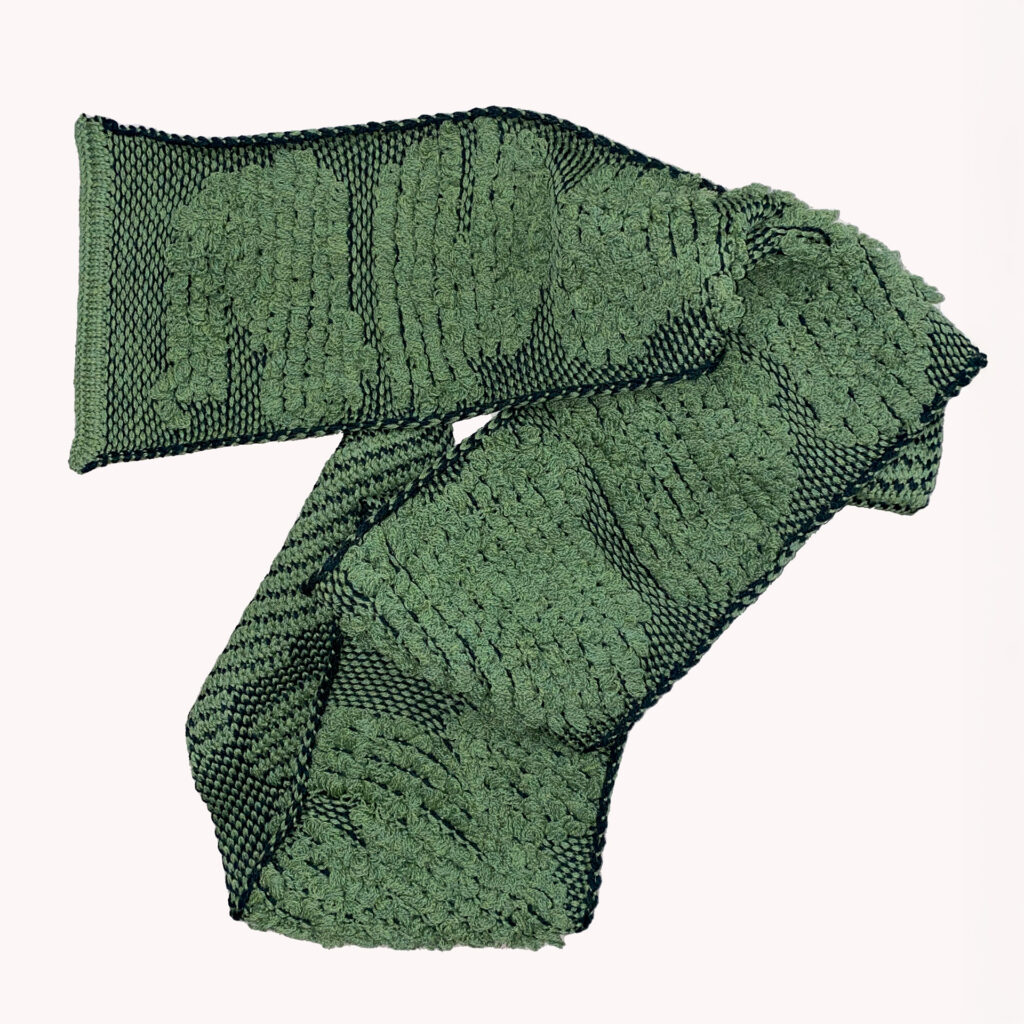 Adéla Holešová - Šála merino vlna - zelenočerná