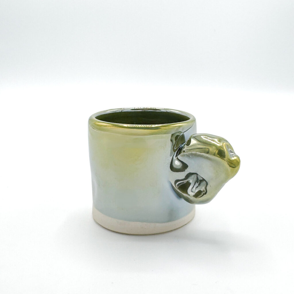 Roman Šedina - Hrneček espresso zeleně perleťový