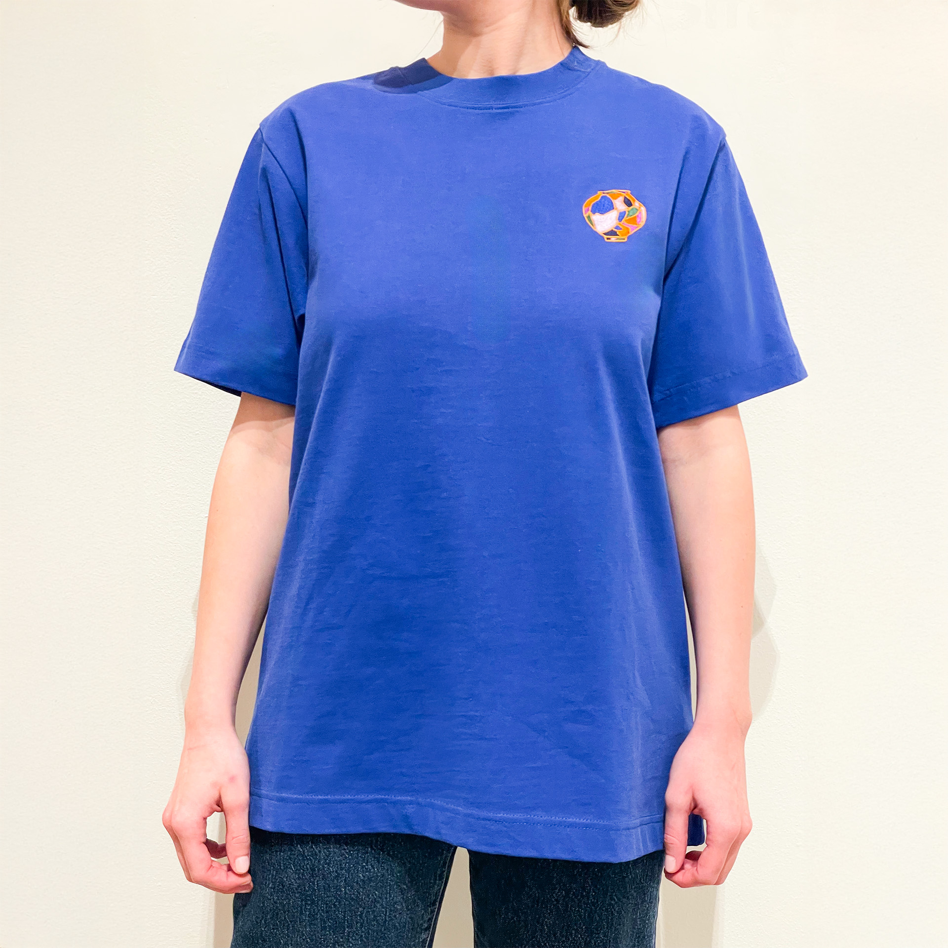 Lucie Jindrák Skřivánková - Triko modré Moon Jar výšivka