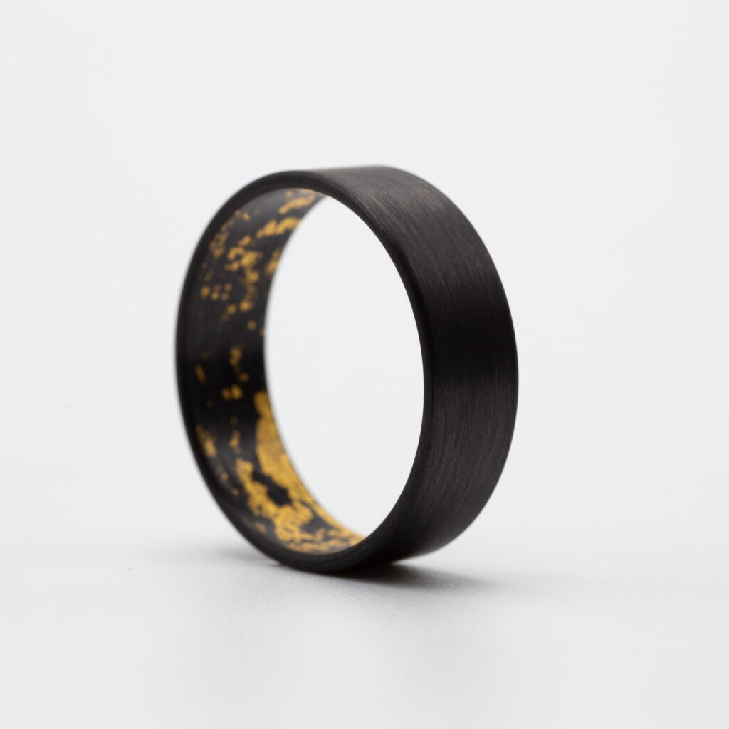 Singularity - Prsten karbon s 24k zlatem